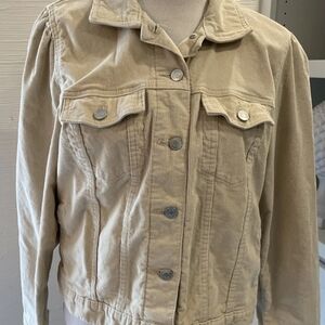 GAP Women's Beige Corduroy Jean Jacket